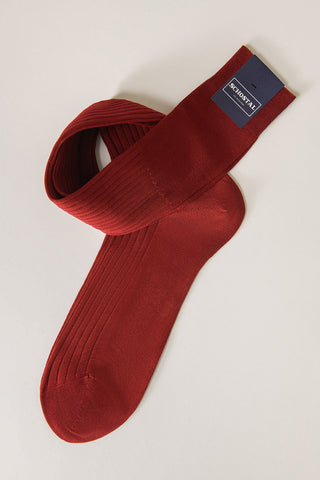 Fine Cotton Lisle Ribbed Socks - Over-the-Calf