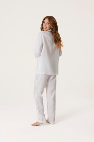 Pure Linen Pajama Set - White