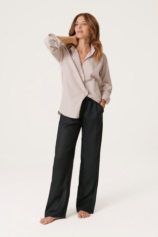 Pure Linen Lounge Pants - Jet Black