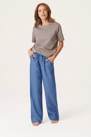 Pure Linen Lounge Pants - Steel Blue