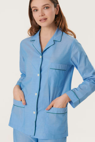 Ultra-Light Cotton Pajama Set - Light Blue