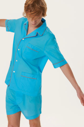 Ultra-Light Cotton Short Pajama Set - Summer Sky