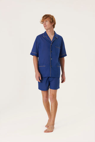 Ultra-Light Cotton Short Pajama Set - Persian Blue