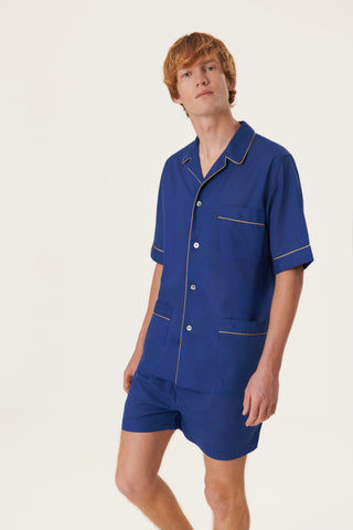 Ultra-Light Cotton Short Pajama Set - Persian Blue