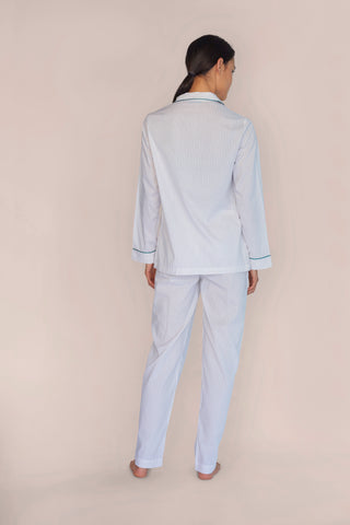 Ultra-Light Cotton Pajama Set - Striped - Beige