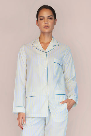 Ultra-Light Cotton Pajama Set - Pinstriped - Limoncello Yellow