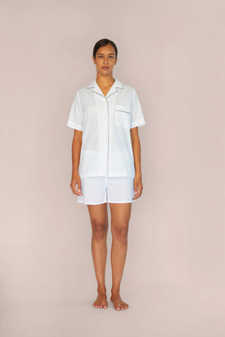 Lightweight Cotton Pajama Shorts Set - Chalk White