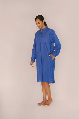 Ultra-Light Cotton Nightshirt - Sapphire Blue