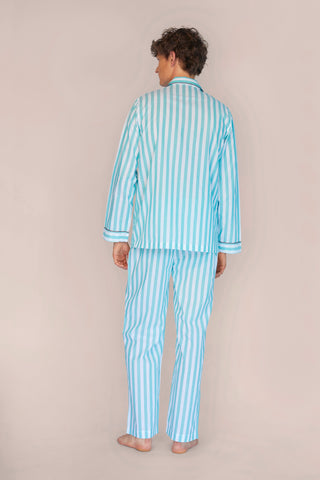 Ultra-Light Cotton Voile Pajama - Striped - Mint Green