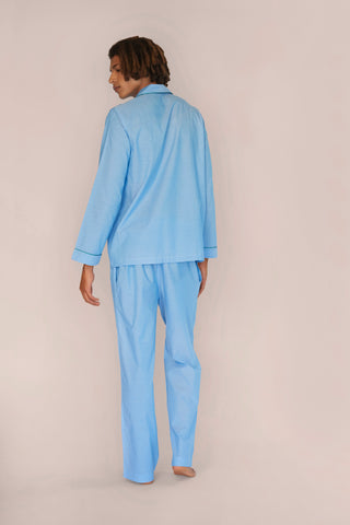 Ultra-Light Cotton Pajama Set - Light Blue