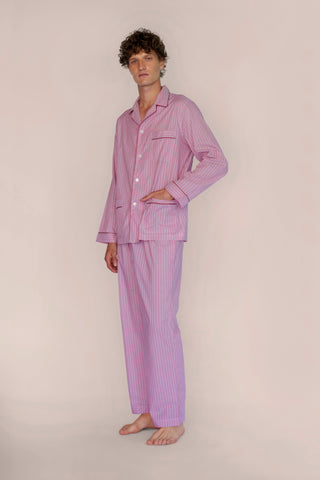 Ultra-Light Cotton Pajama Set - Pinstriped - Rose