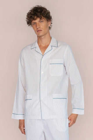 Ultra-Light Cotton Pajama Set - Striped - Beige