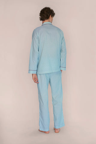 Ultra-Light Cotton Pajama Set - Striped - Kelly Green