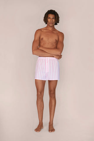 Ultra-Light Cotton Boxers - Striped - Rose