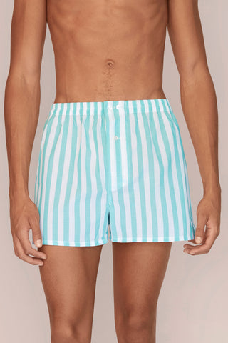 Ultra-Light Cotton Boxers - Striped - Mint Green