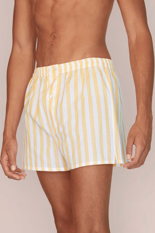 Ultra-Light Cotton Boxers - Striped - Limoncello Yellow