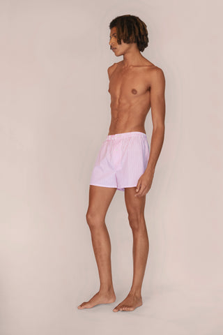 Ultra-Light Cotton Boxers - Striped - Rose
