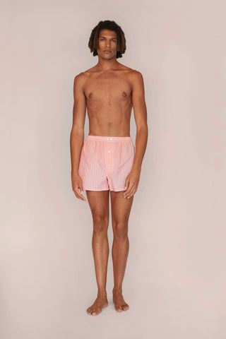 Ultra-Light Cotton Boxers - Pinstriped - Peach and Yellow