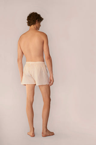 Ultra-Light Cotton Boxers - Striped - Yellow and Rose