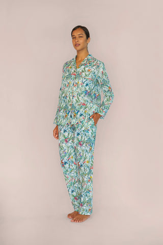Ultra-Light Cotton Pajama Set - Tropical Print