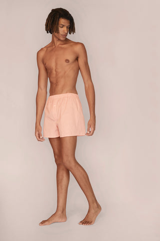 Cotton Boxers - Gingham - Tangerine Orange