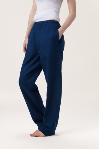 Premium Cotton Flannel Lounge Pants - Navy Blue