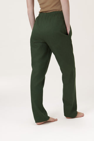 Premium Cotton Flannel Lounge Pants - Moss Green