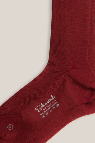 Merino Wool Gentle Ribbed Socks - Mid-Calf - Terracotta