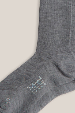 Merino Wool Gentle Ribbed Socks - Mid-Calf - Ash gray
