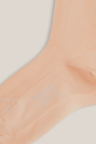 Cotton Lisle Gentle Ribbed Mid-Calf Socks-Ivory