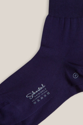 Light Stretch Cotton Quarter Socks - Blue navy