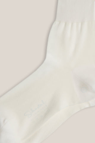 Light Stretch Cotton Quarter Socks - White