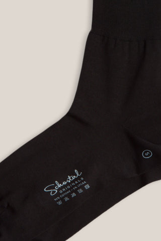 Light Stretch Cotton Quarter Socks - Black