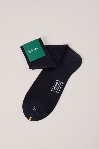 Cotton Lisle Ribbed Socks - Mid-Calf
