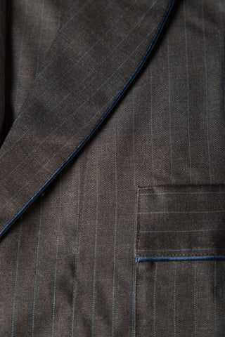 Pinstriped Merino Wool Robe