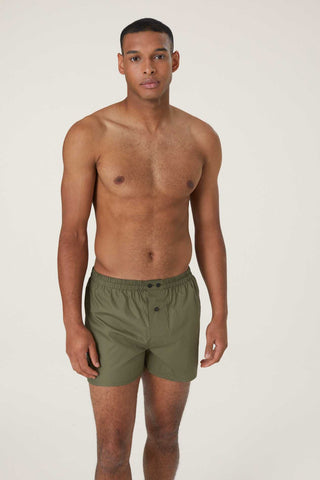 Cotton Boxers - Olive Green