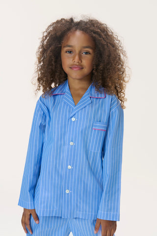 Pinstriped Cotton Pajama Set