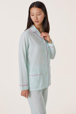Ultra-Light Cotton Pajama Set - Pinstriped - Peppermint