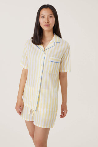 Striped Cotton Voile Short Pajama Set