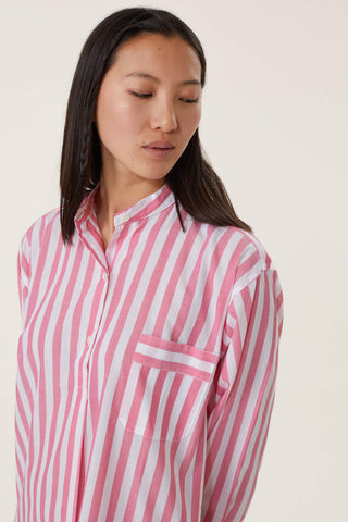Ultra-Light Cotton Nightshirt - Striped - Rose
