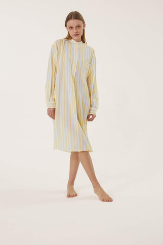 Ultra-Light Cotton Nightshirt - Striped - Limoncello Yellow