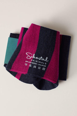 Striped Merino Wool Socks - Over-the-Calf