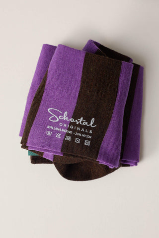 Striped Merino Wool Socks - Over-the-Calf