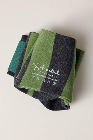 Striped Merino Wool Socks - Over-the-Calf