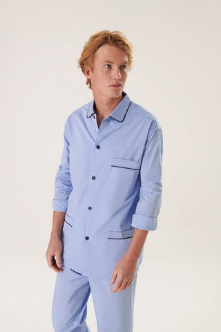 Cotton Pajama Set - Azure