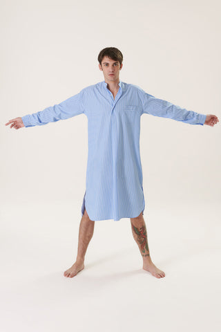 Pinstriped Fine Cotton Nightshirt