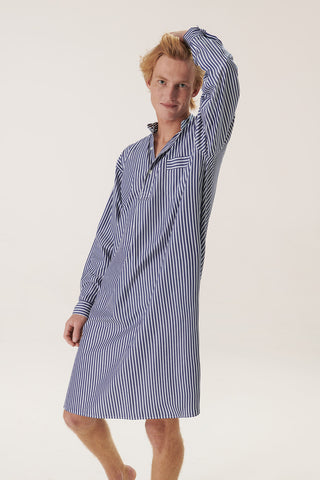 Pinstriped Fine Cotton Nightshirt