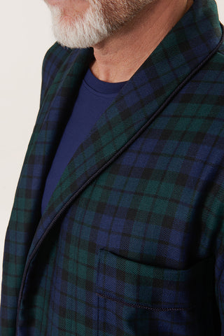 Black Watch Tartan Wool Robe