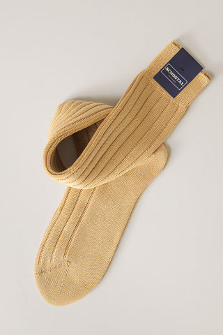 Thick Cotton Lisle Ribbed Socks - Over-the-Calf