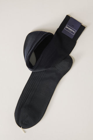 Merino Wool Ribbed Socks - Over-the-Calf